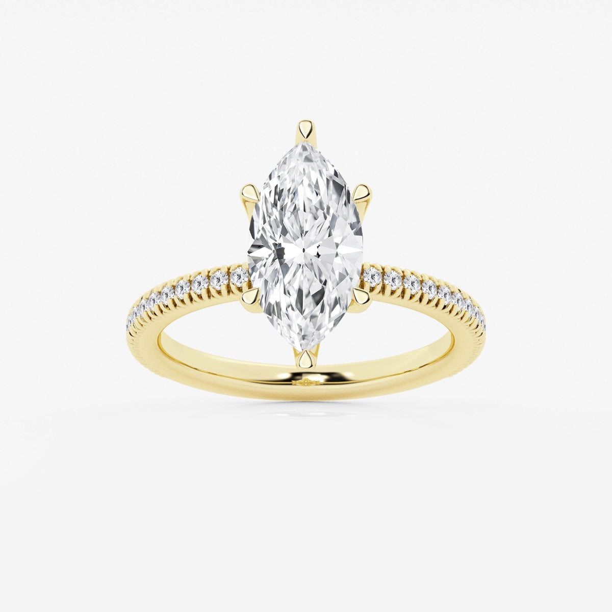 Camila - Scalloped Pave Design Engagement Ring