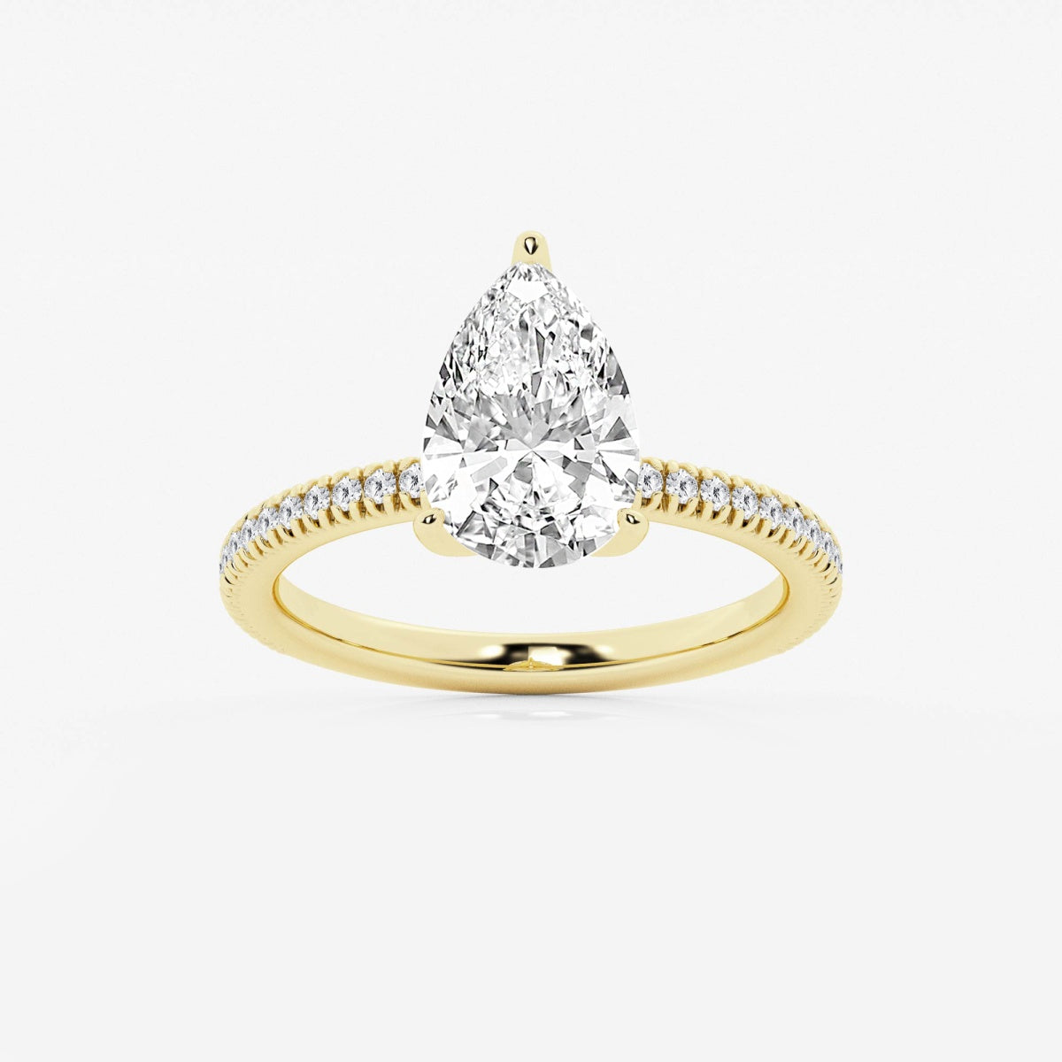 Camila - Scalloped Pave Design Engagement Ring