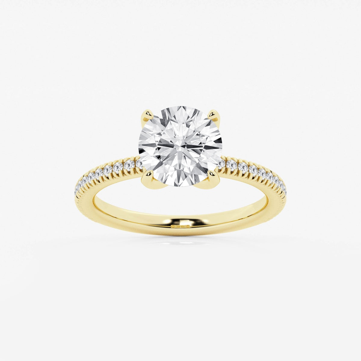 Camila - Scalloped Pave Design Engagement Ring