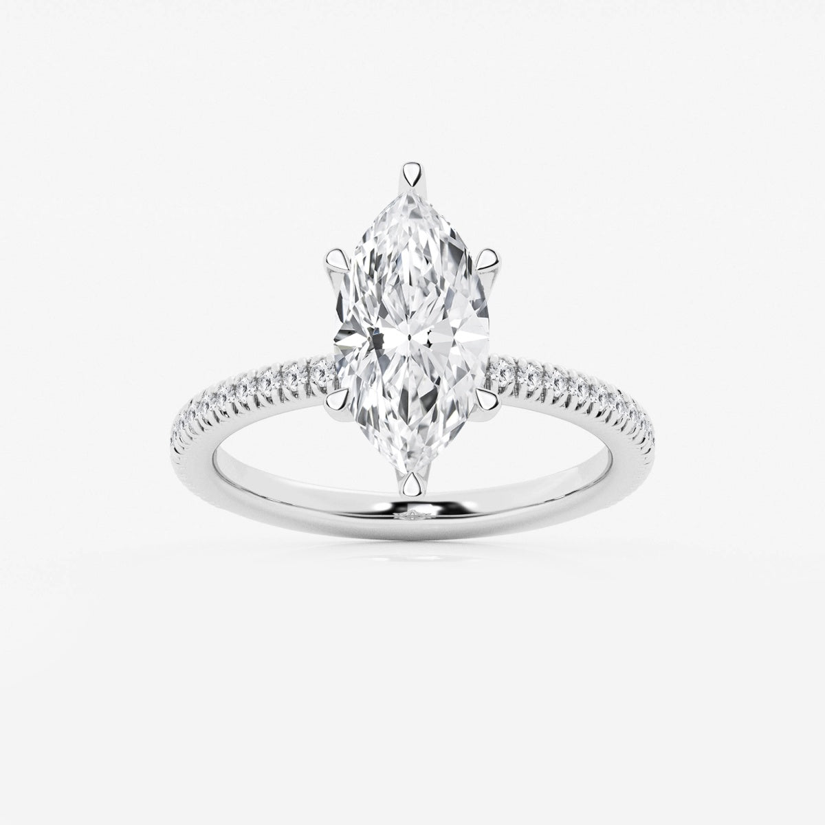 Camila - Scalloped Pave Design Engagement Ring