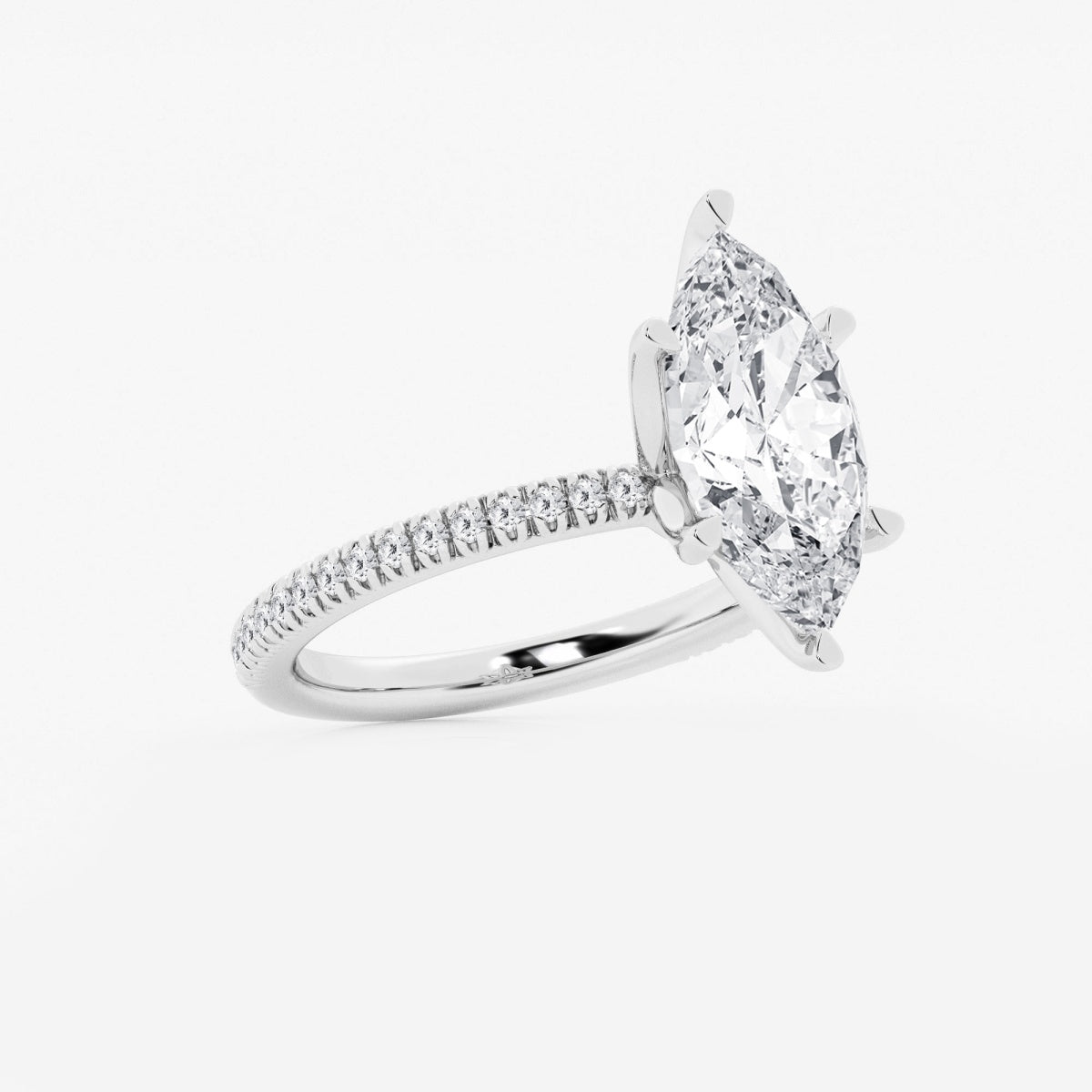 Camila - Scalloped Pave Design Engagement Ring