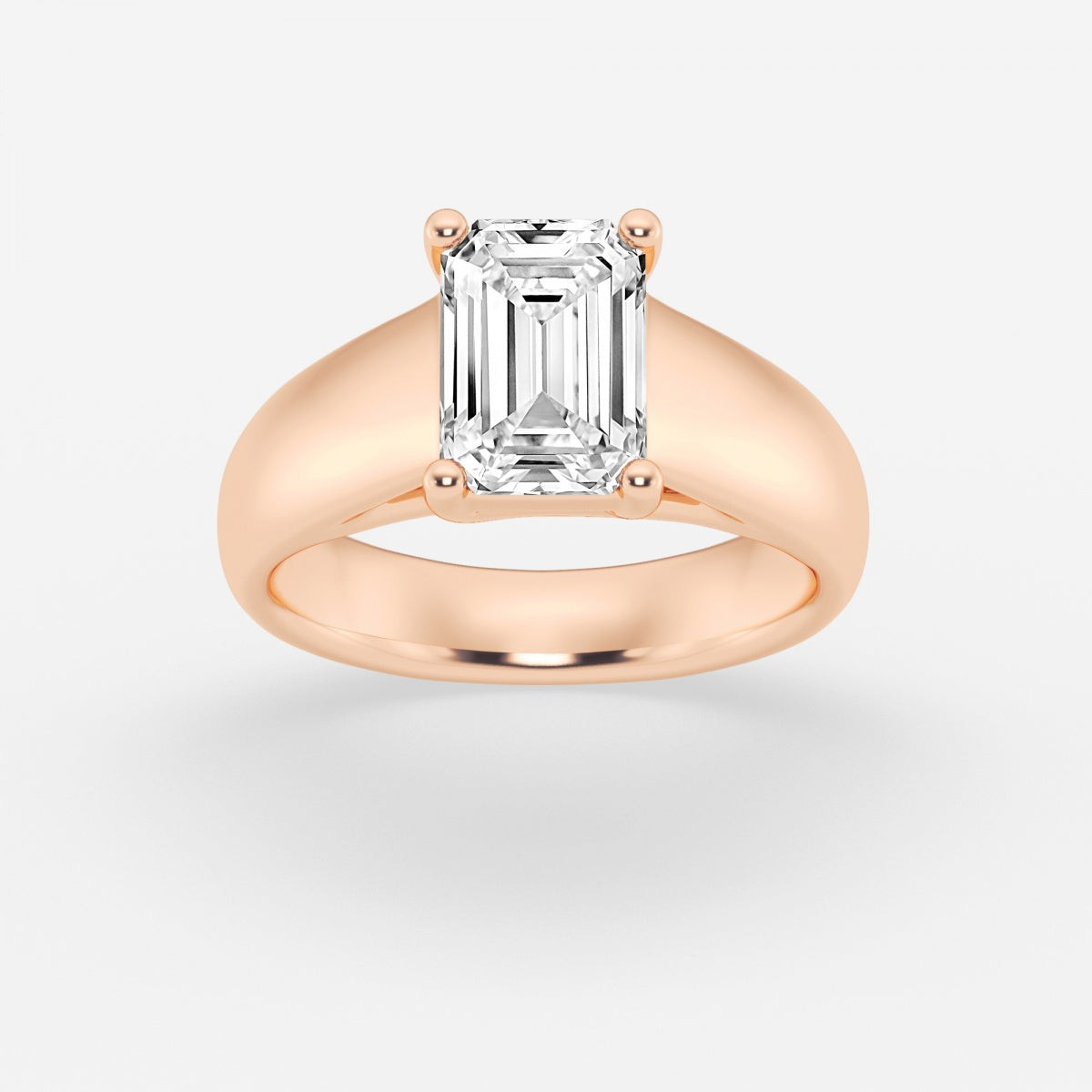 Dahlia - Wide Shank Solitaire Engagement Ring