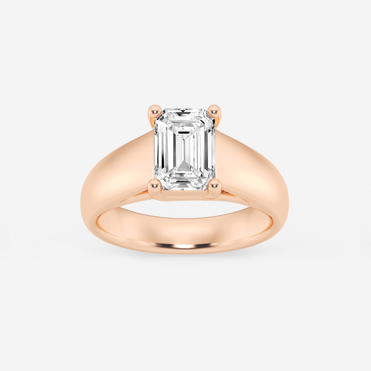 Dahlia - Wide Shank Solitaire Engagement Ring