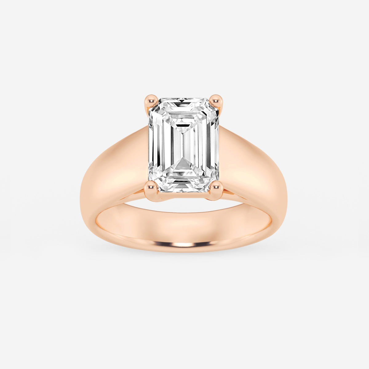 Dahlia - Wide Shank Solitaire Engagement Ring