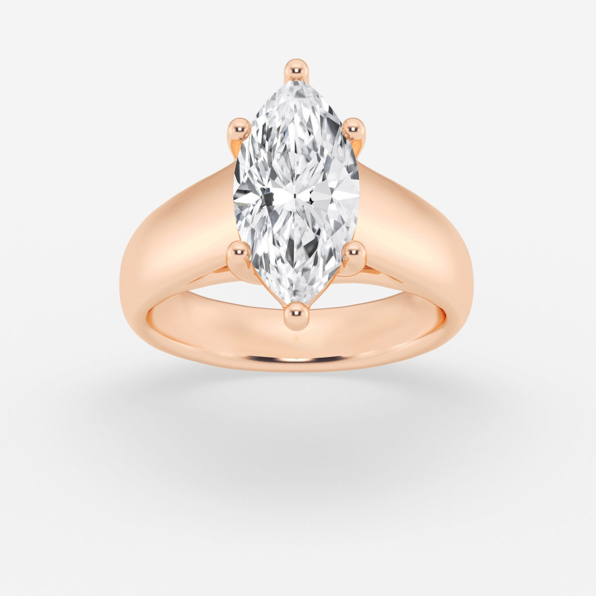 Dahlia - Wide Shank Solitaire Engagement Ring