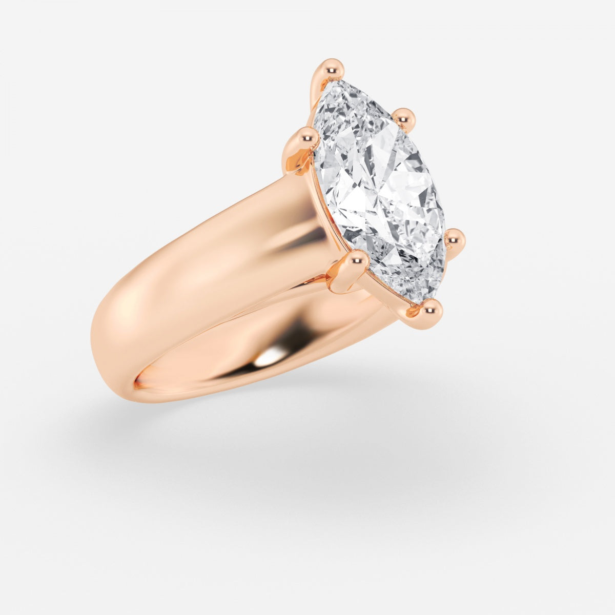 Dahlia - Wide Shank Solitaire Engagement Ring