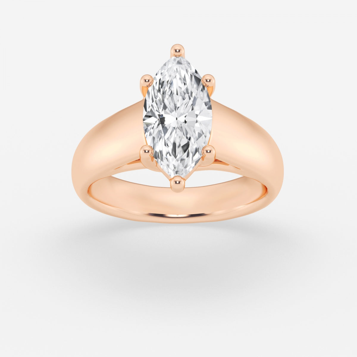 Dahlia - Wide Shank Solitaire Engagement Ring