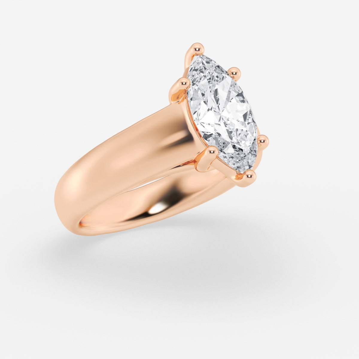 Dahlia - Wide Shank Solitaire Engagement Ring