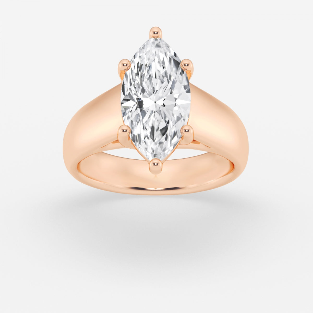 Dahlia - Wide Shank Solitaire Engagement Ring