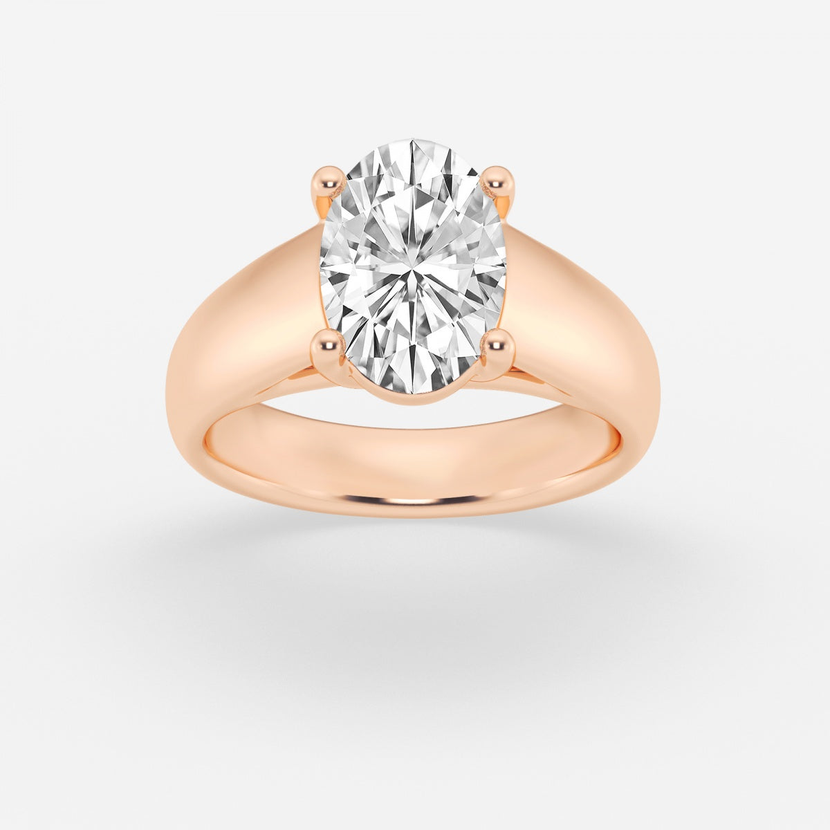 Dahlia - Wide Shank Solitaire Engagement Ring