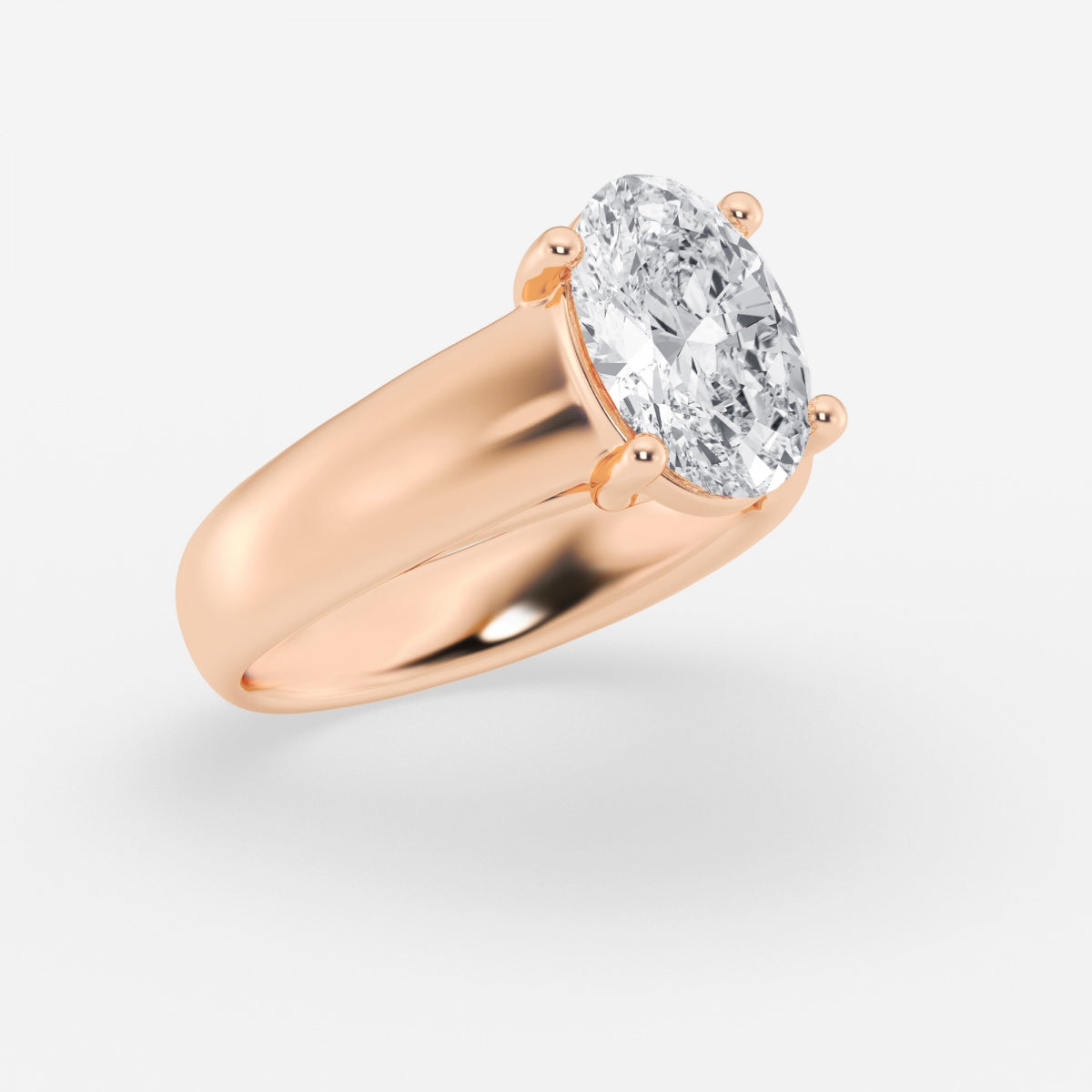 Dahlia - Wide Shank Solitaire Engagement Ring