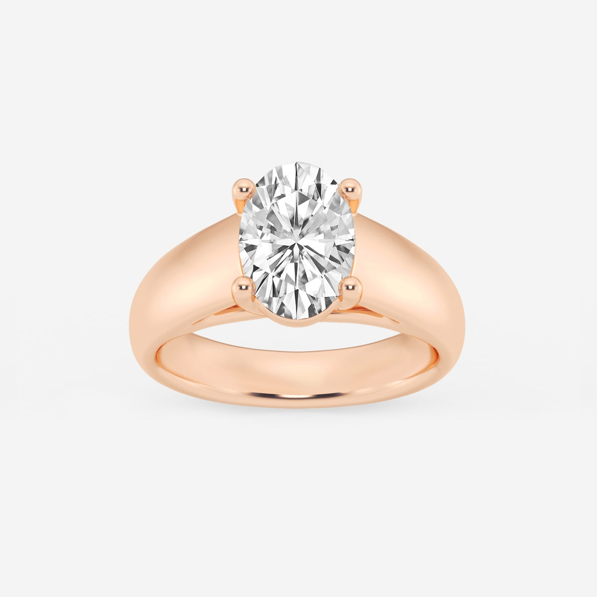 Dahlia - Wide Shank Solitaire Engagement Ring