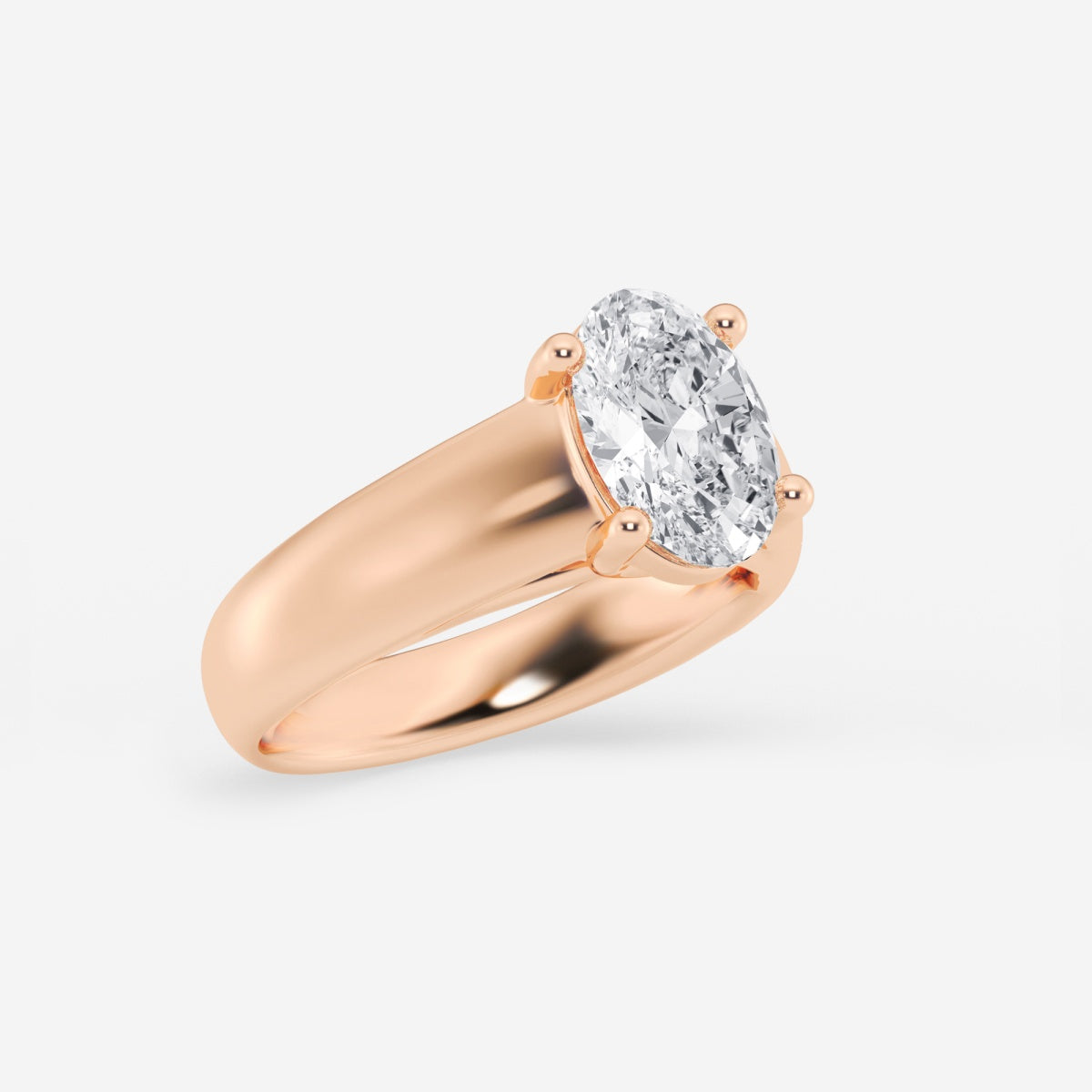 Dahlia - Wide Shank Solitaire Engagement Ring