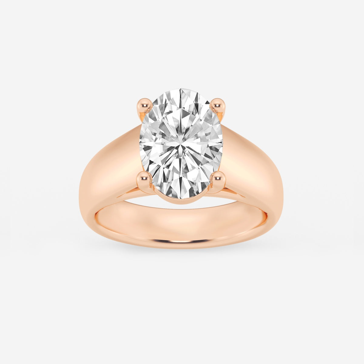 Dahlia - Wide Shank Solitaire Engagement Ring