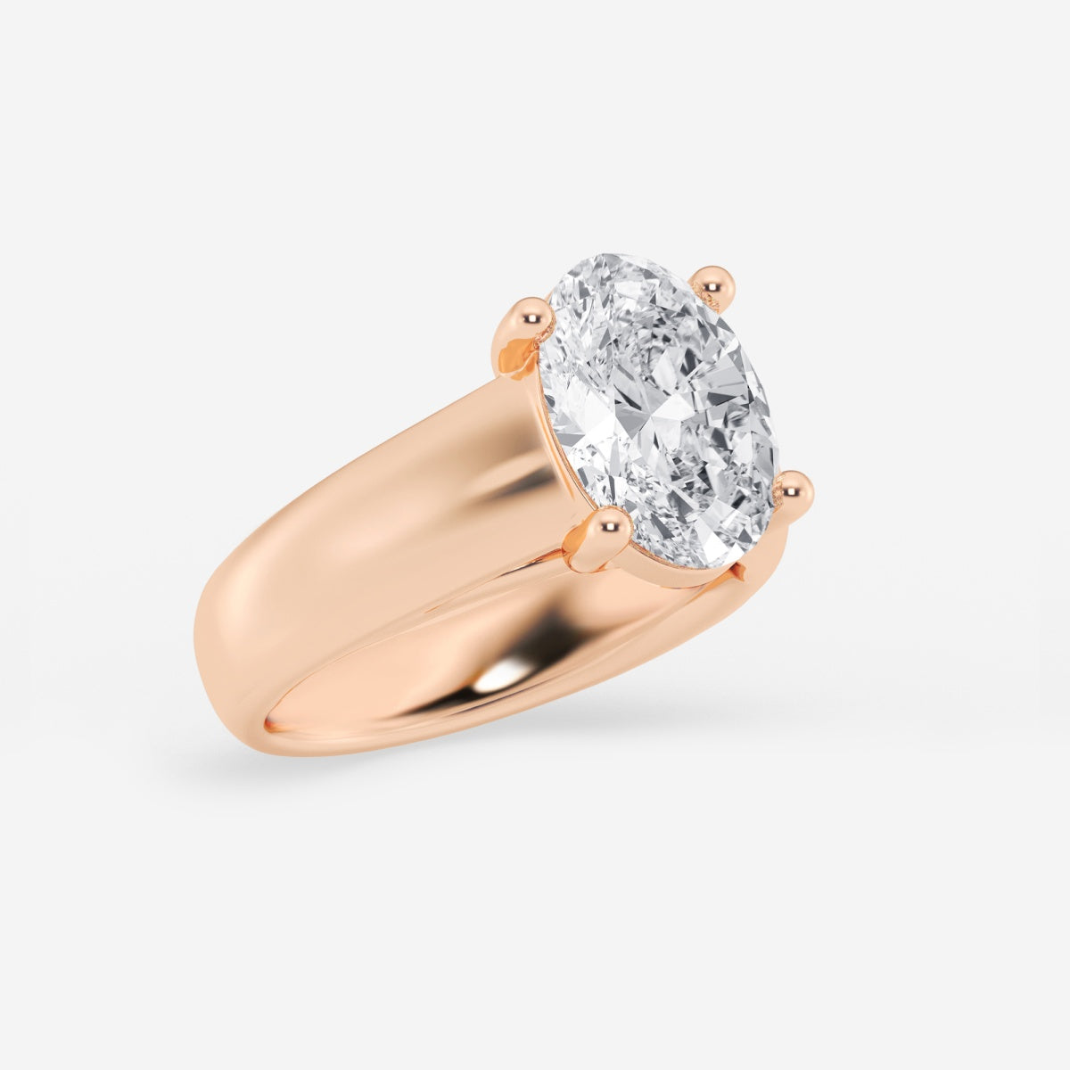 Dahlia - Wide Shank Solitaire Engagement Ring