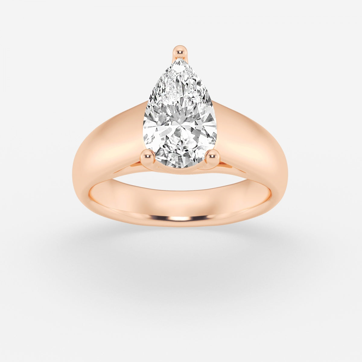 Dahlia - Wide Shank Solitaire Engagement Ring