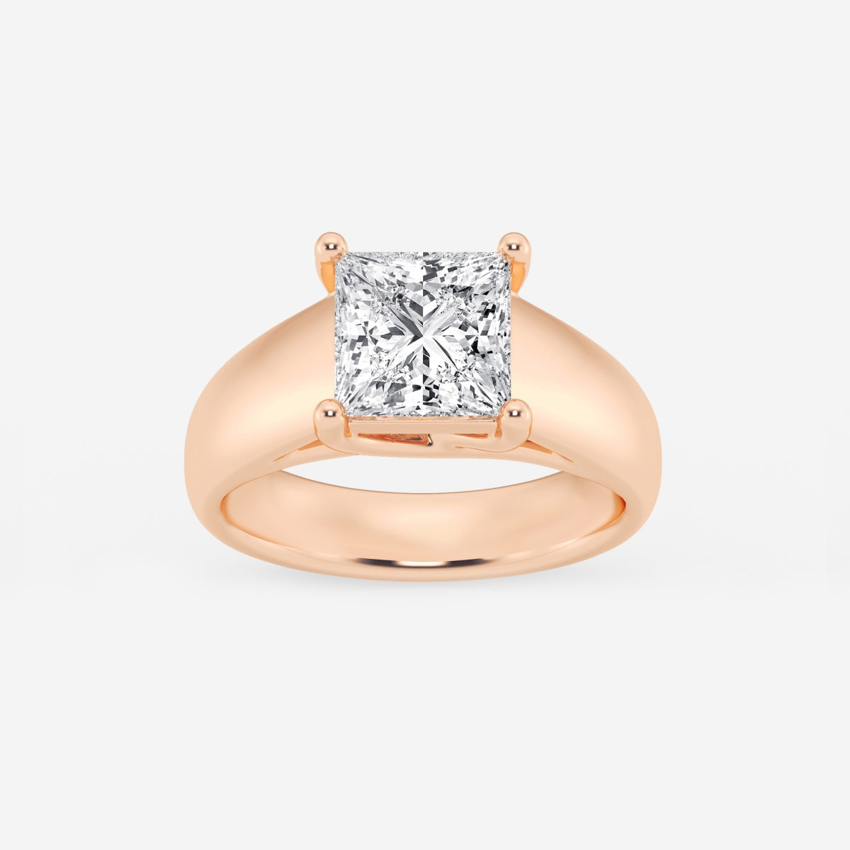 Dahlia - Wide Shank Solitaire Engagement Ring