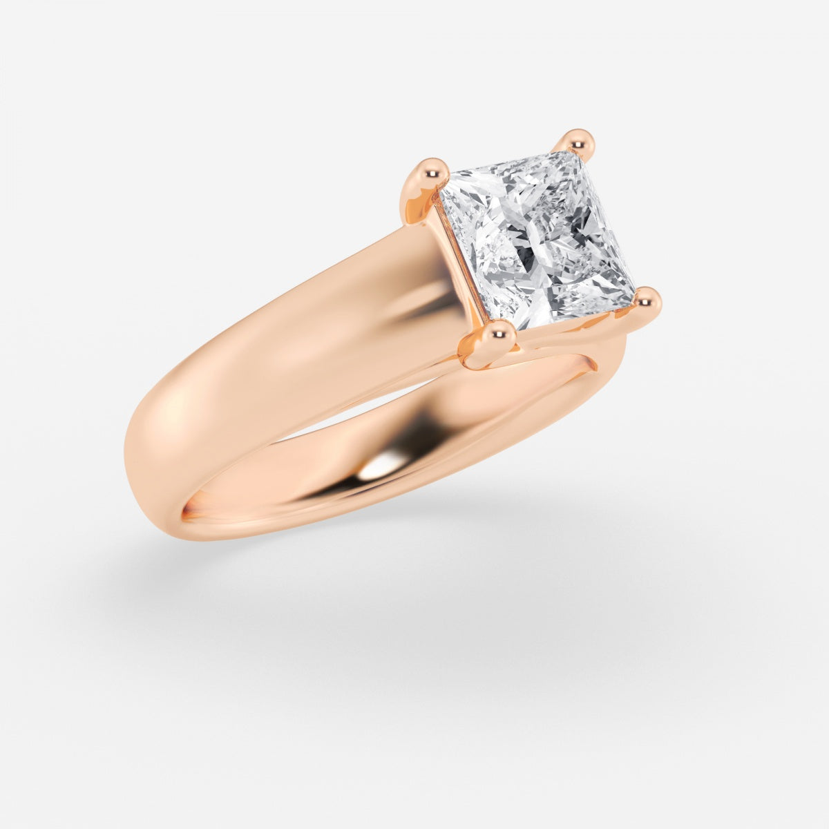 Dahlia - Wide Shank Solitaire Engagement Ring