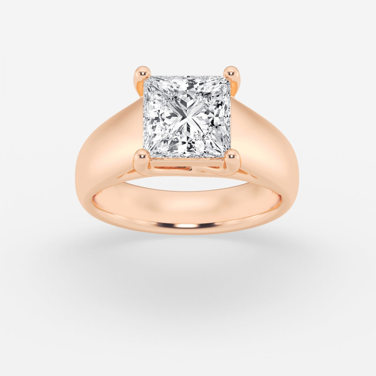 Dahlia - Wide Shank Solitaire Engagement Ring