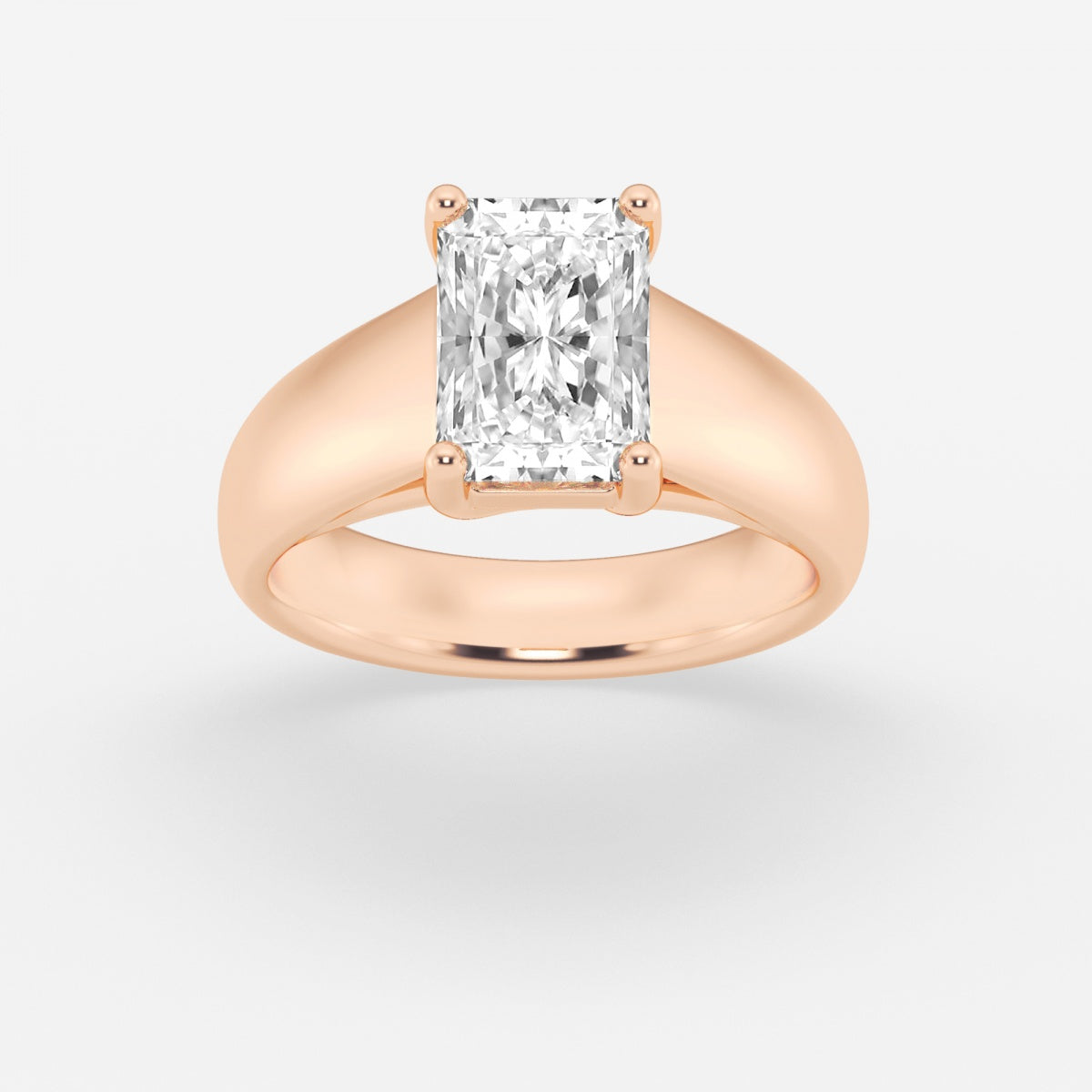 Dahlia - Wide Shank Solitaire Engagement Ring