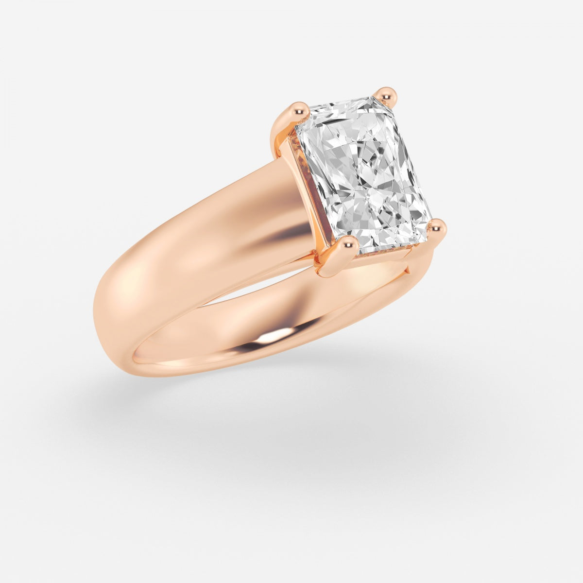 Dahlia - Wide Shank Solitaire Engagement Ring