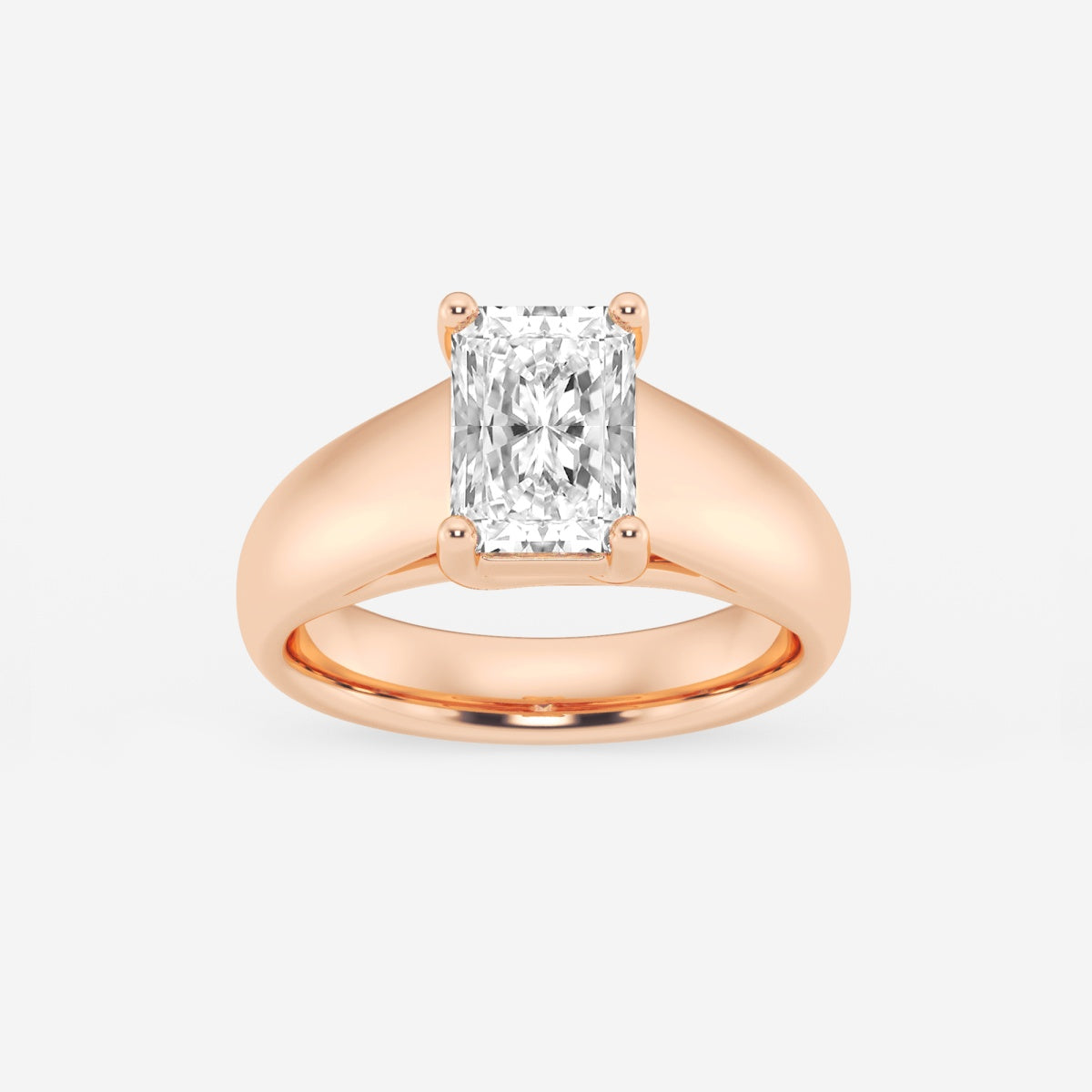 Dahlia - Wide Shank Solitaire Engagement Ring