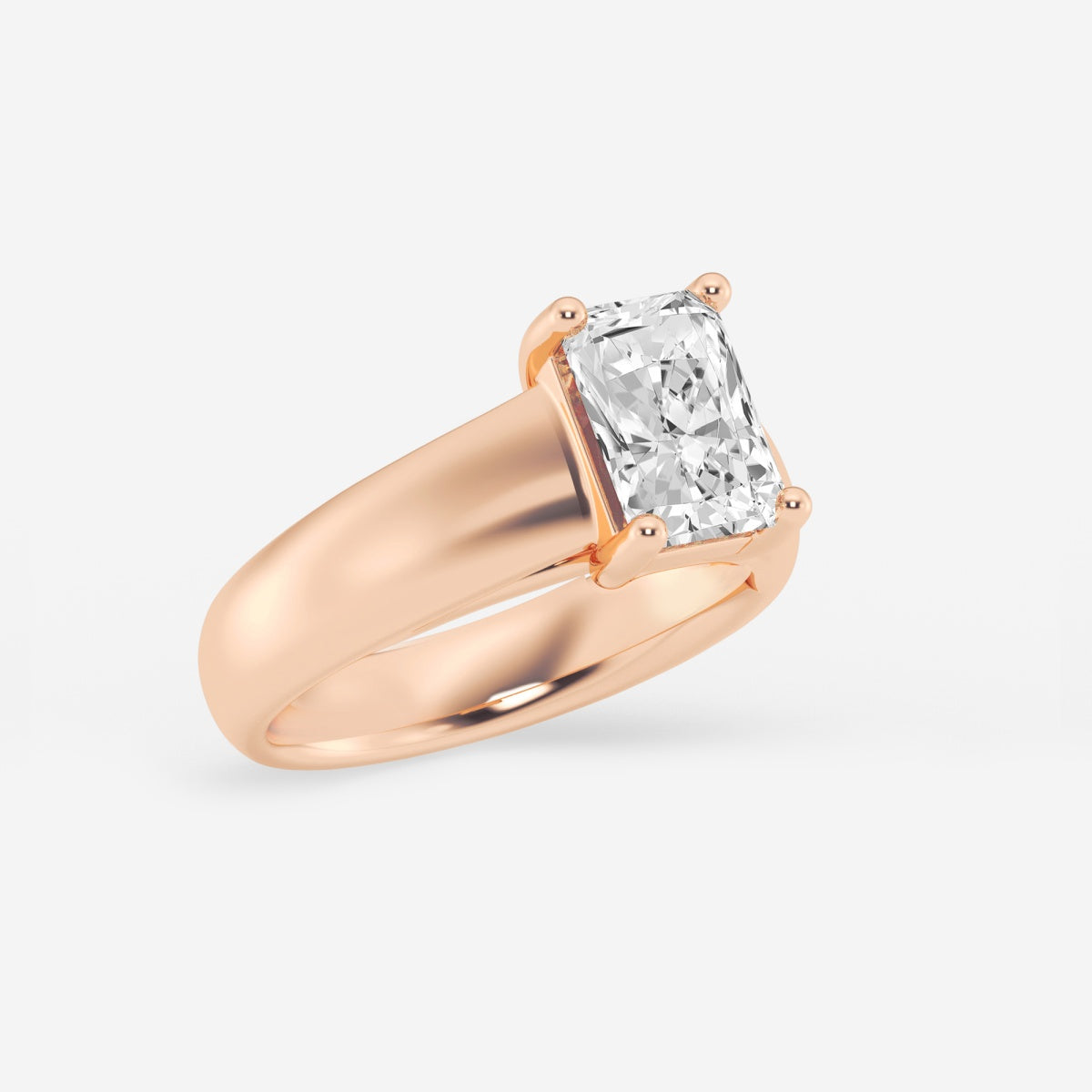 Dahlia - Wide Shank Solitaire Engagement Ring