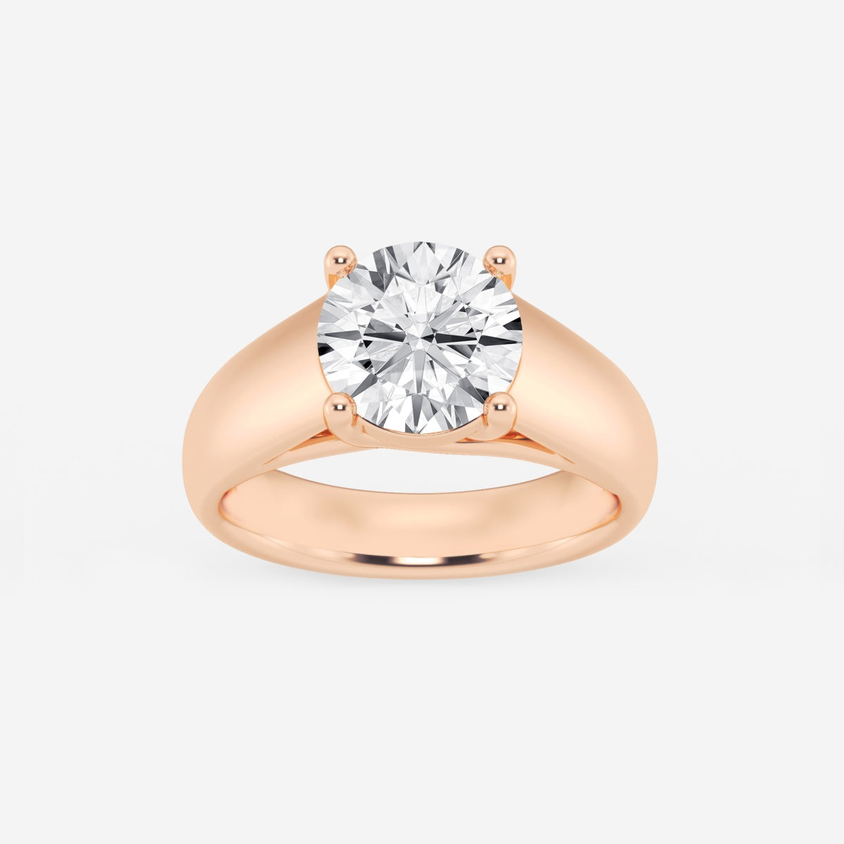 Dahlia - Wide Shank Solitaire Engagement Ring