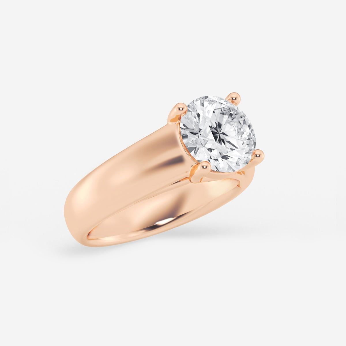 Dahlia - Wide Shank Solitaire Engagement Ring