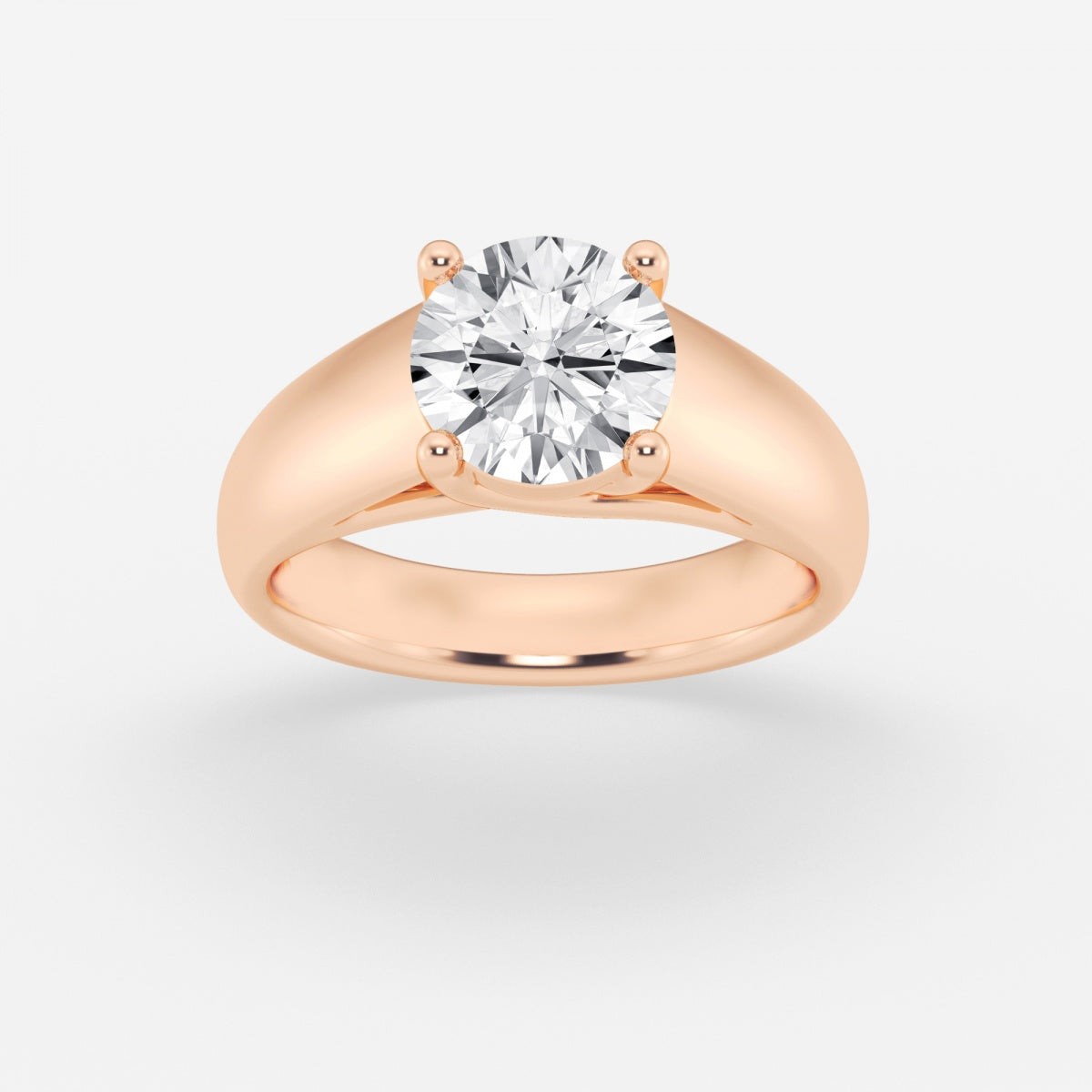 Dahlia - Wide Shank Solitaire Engagement Ring