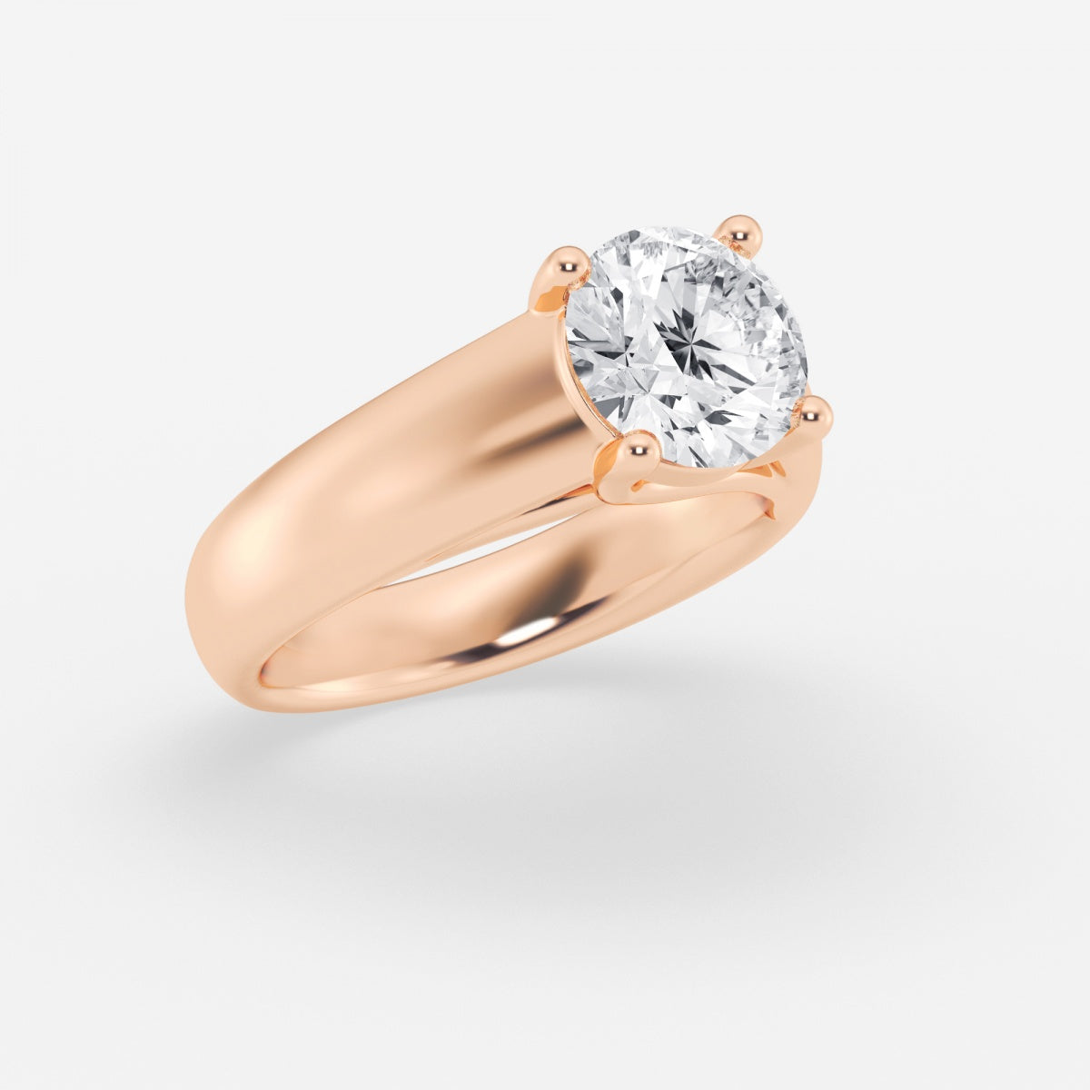 Dahlia - Wide Shank Solitaire Engagement Ring