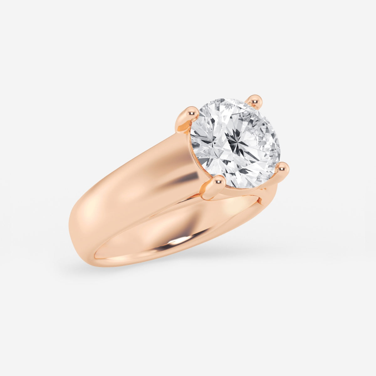 Dahlia - Wide Shank Solitaire Engagement Ring