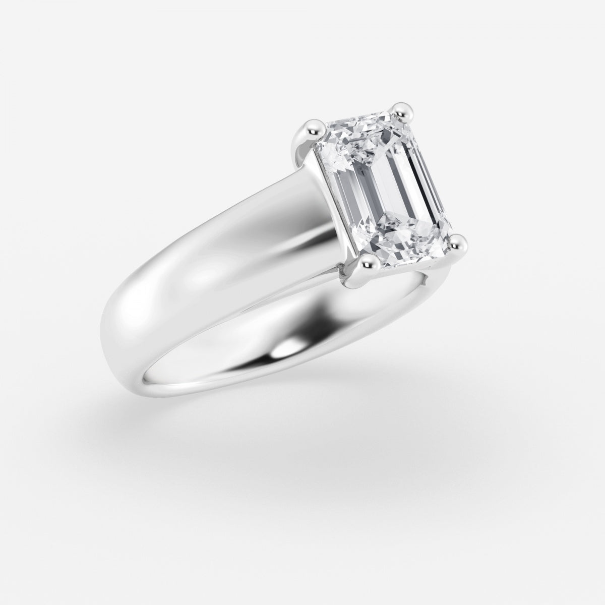 Dahlia - Wide Shank Solitaire Engagement Ring