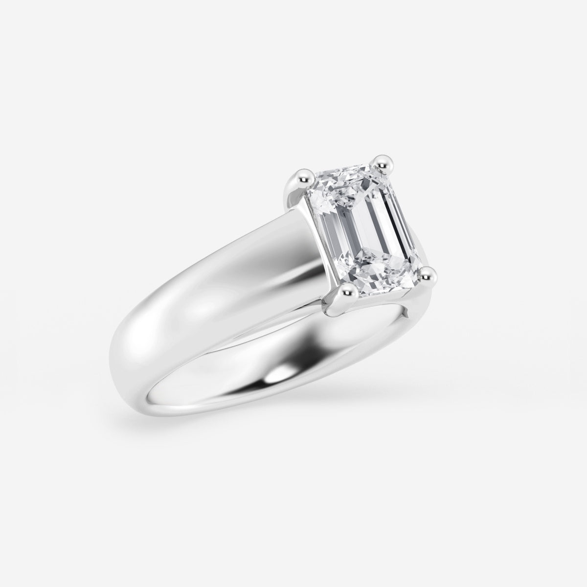 Dahlia - Wide Shank Solitaire Engagement Ring