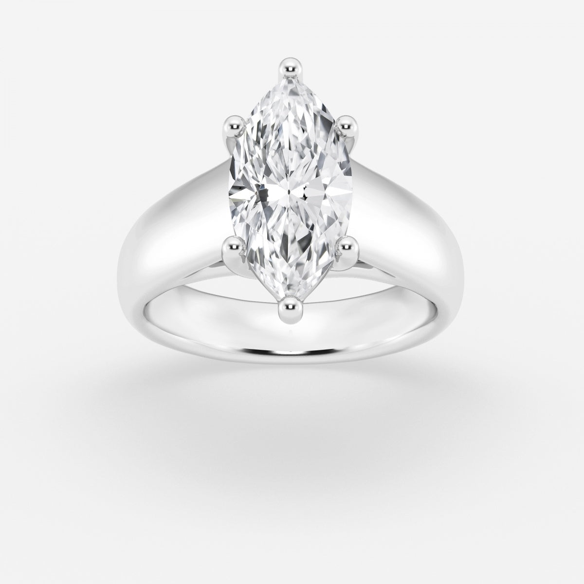 Dahlia - Wide Shank Solitaire Engagement Ring