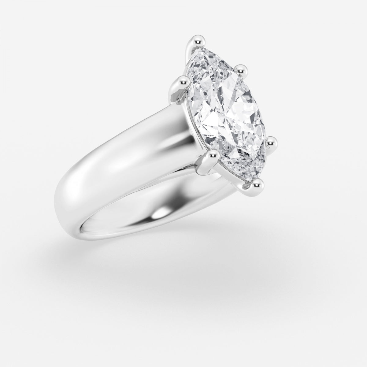 Dahlia - Wide Shank Solitaire Engagement Ring