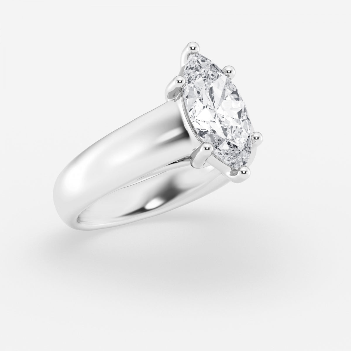 Dahlia - Wide Shank Solitaire Engagement Ring