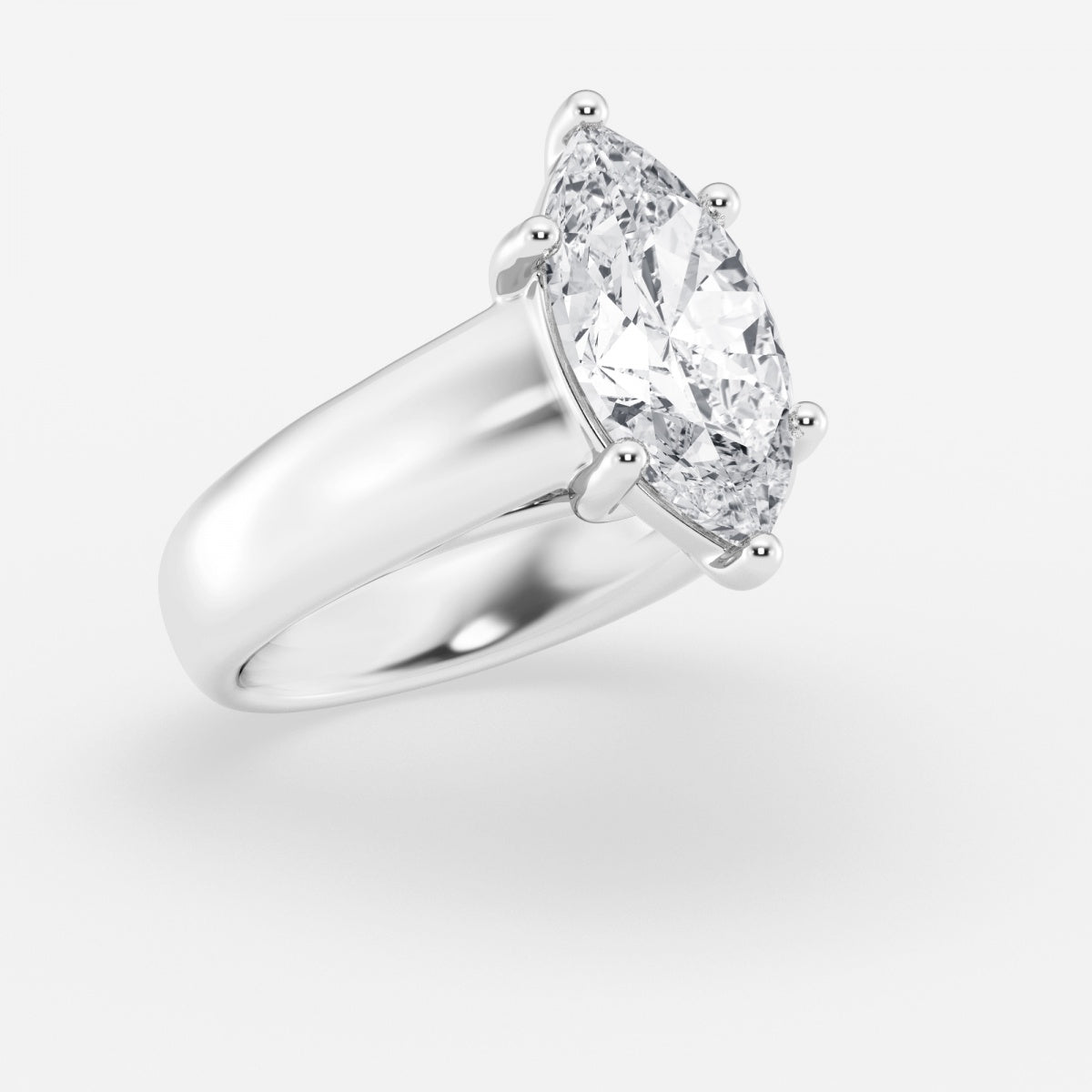 Dahlia - Wide Shank Solitaire Engagement Ring