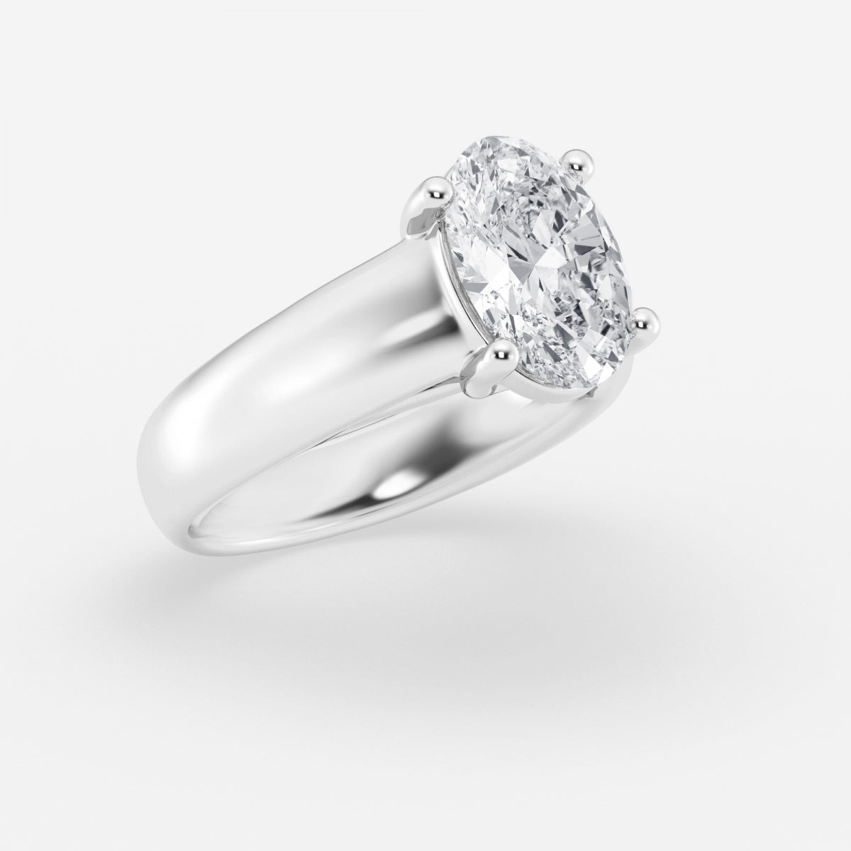 Dahlia - Wide Shank Solitaire Engagement Ring