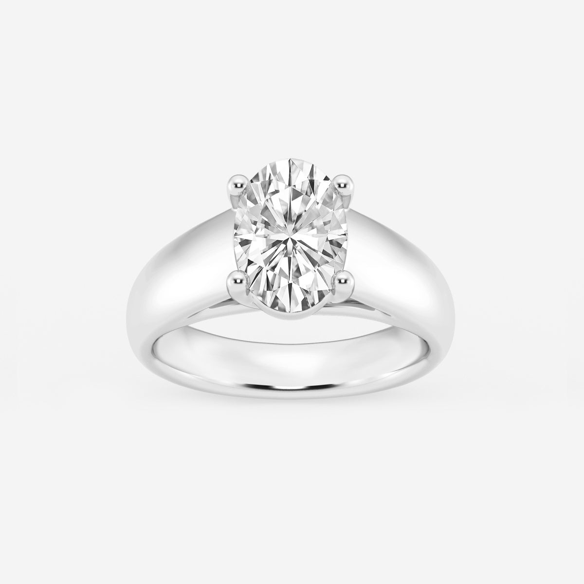 Dahlia - Wide Shank Solitaire Engagement Ring