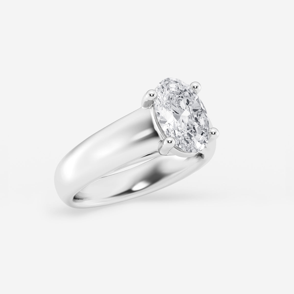 Dahlia - Wide Shank Solitaire Engagement Ring