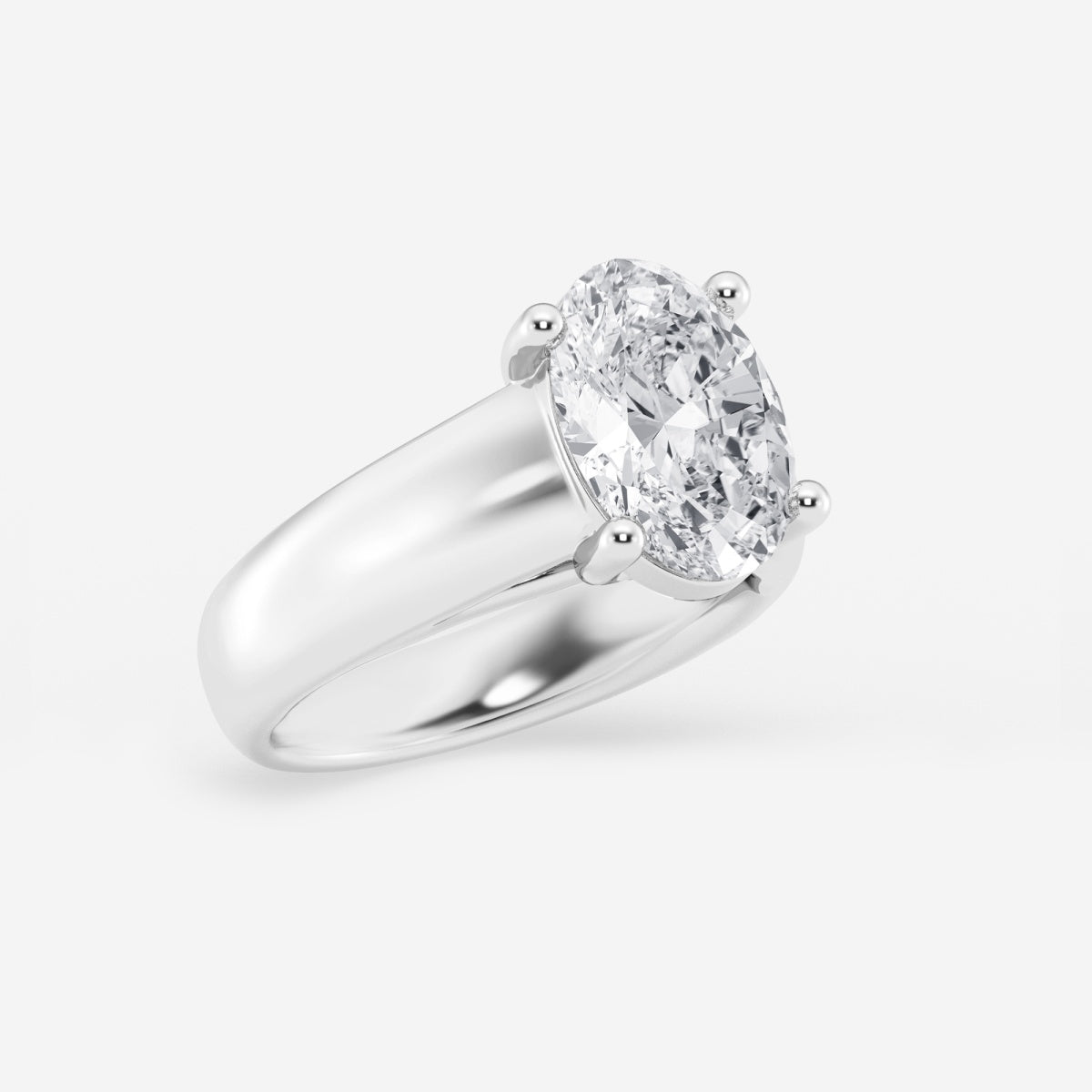 Dahlia - Wide Shank Solitaire Engagement Ring