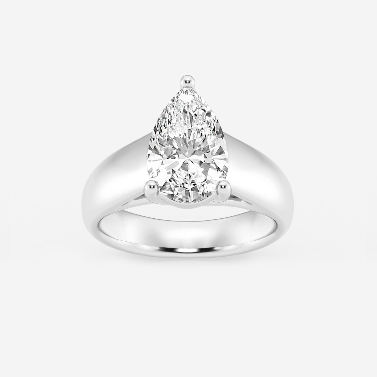 Dahlia - Wide Shank Solitaire Engagement Ring