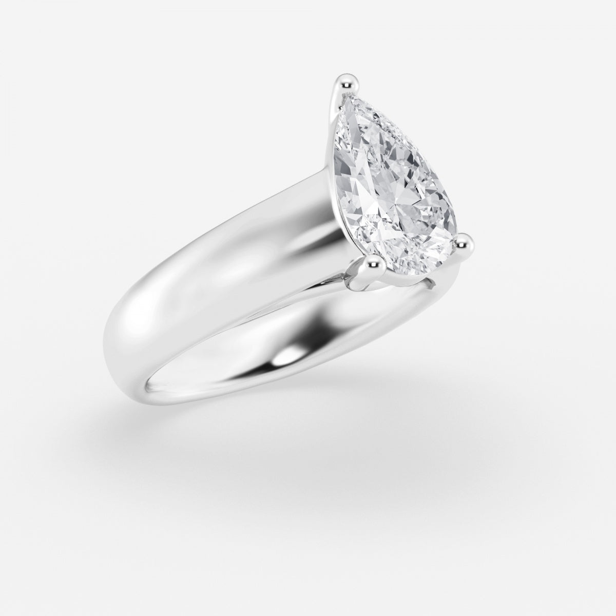 Dahlia - Wide Shank Solitaire Engagement Ring