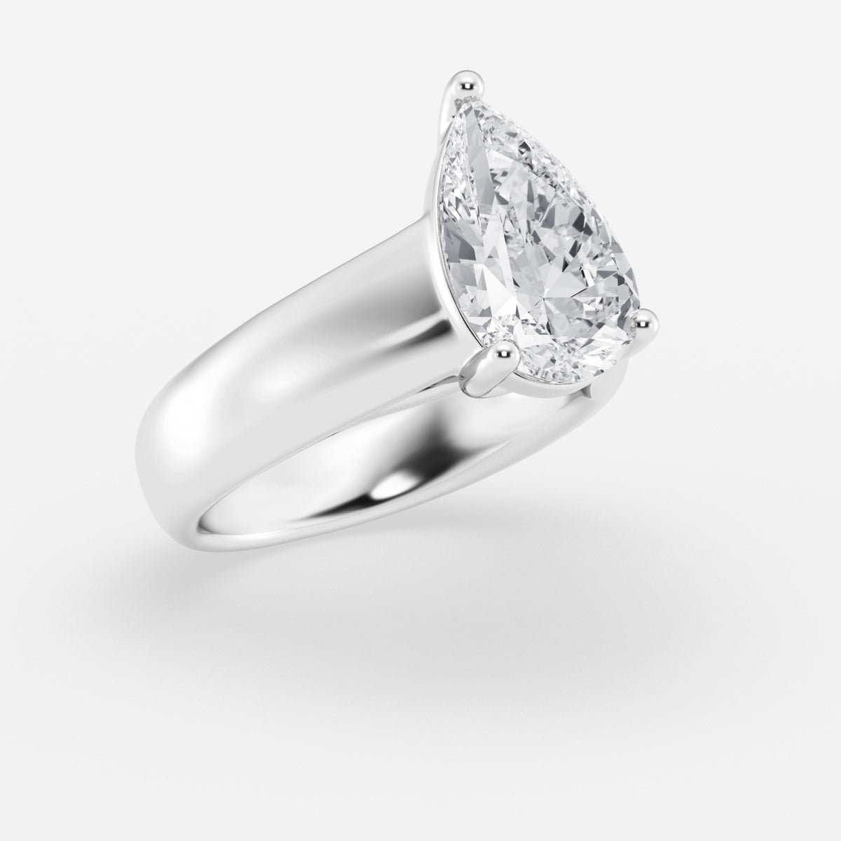 Dahlia - Wide Shank Solitaire Engagement Ring