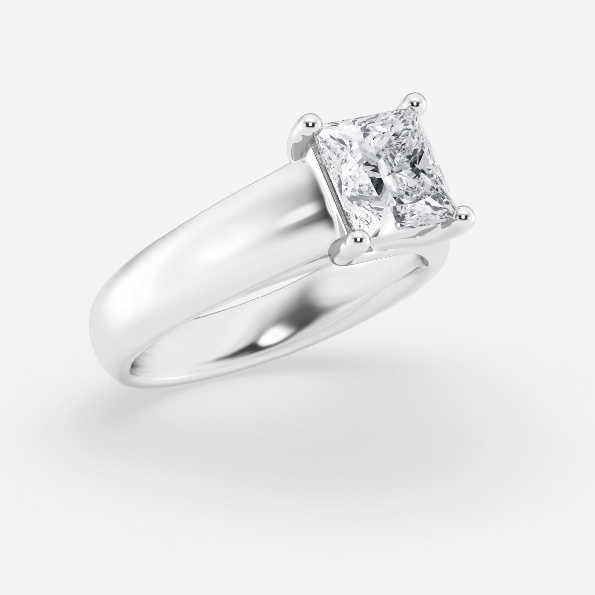 Dahlia - Wide Shank Solitaire Engagement Ring