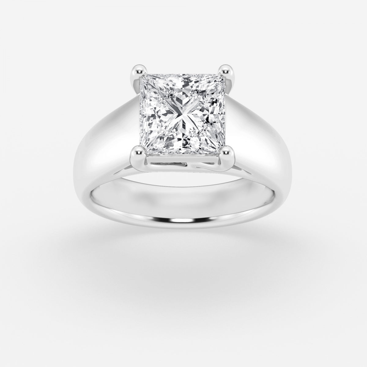 Dahlia - Wide Shank Solitaire Engagement Ring