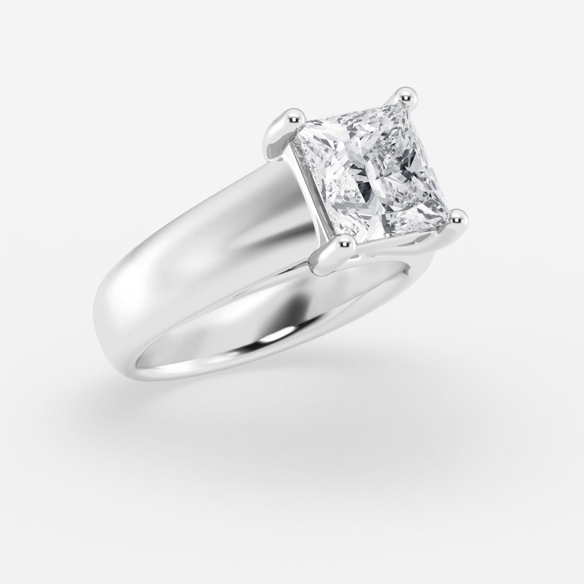 Dahlia - Wide Shank Solitaire Engagement Ring