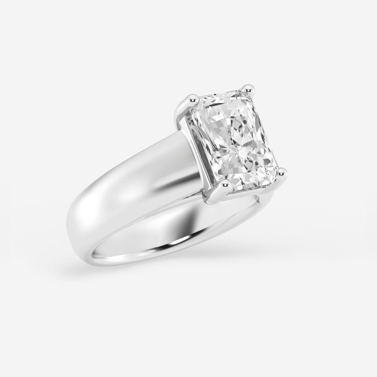 Dahlia - Wide Shank Solitaire Engagement Ring