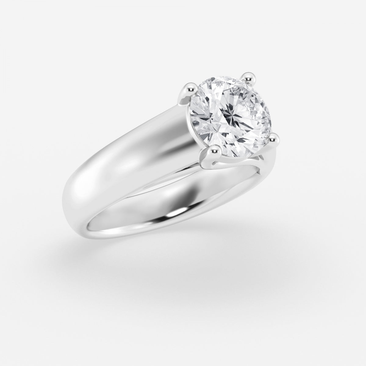 Dahlia - Wide Shank Solitaire Engagement Ring